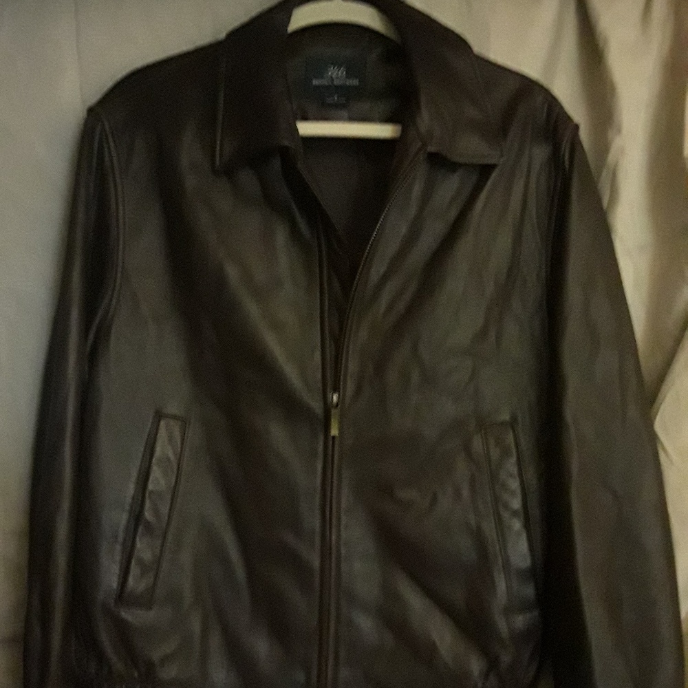 Brooks Brothers Leather Bomber Jacket